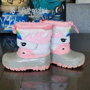Girls Glitter Unicorn Snow Boot